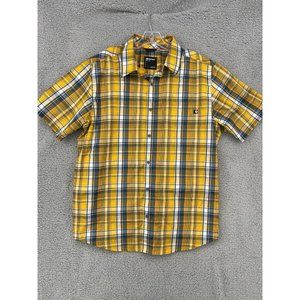 Marmot Dobson Hiking Travel Shirt Mens XL Yellow Plaid Short Sleeve Buttons